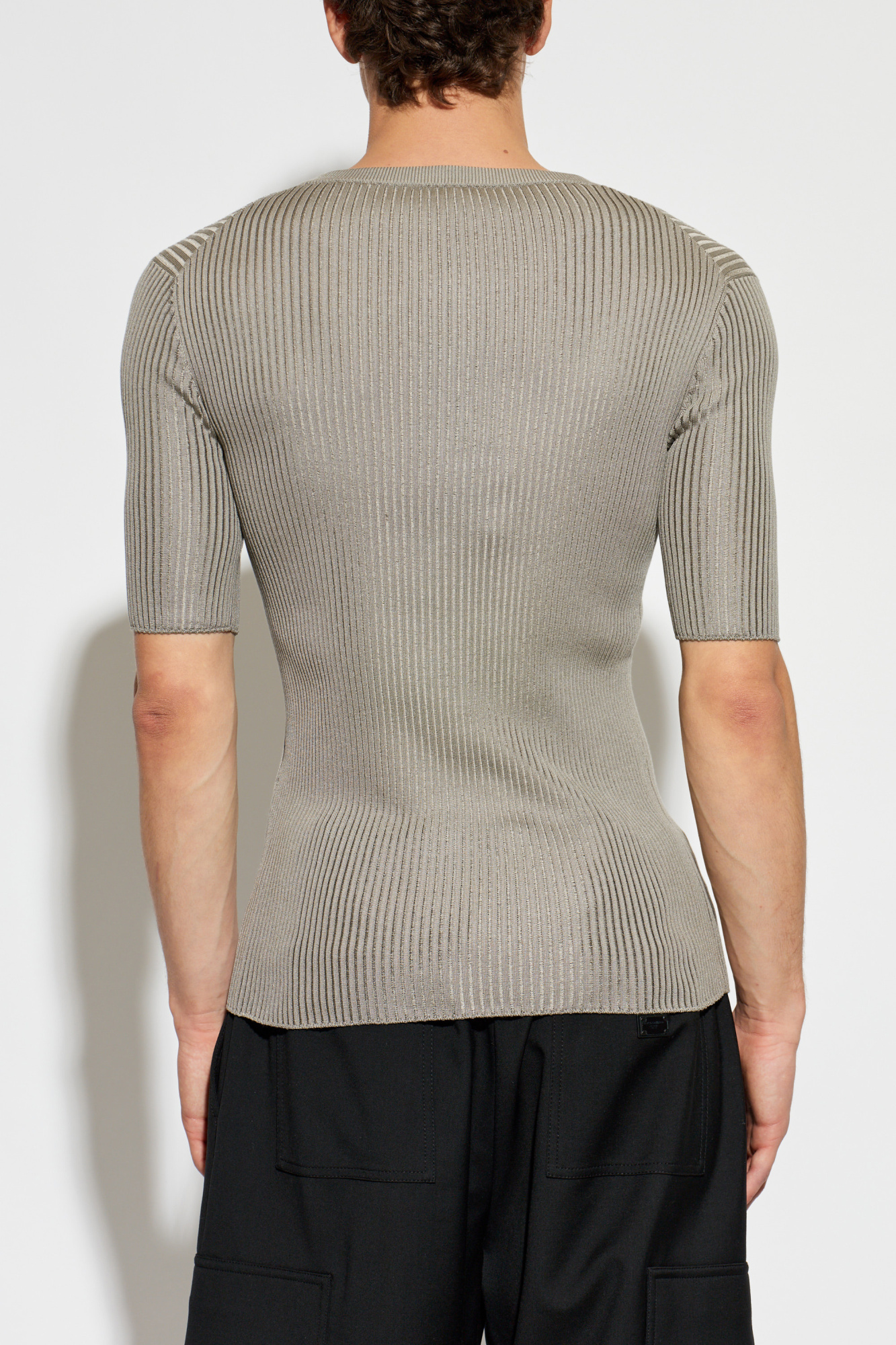 Dolce & Gabbana Silk t-shirt with logo patch | Men's | Vitkac